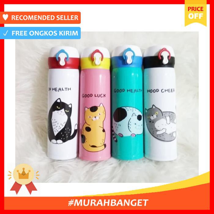Termos Tumbler Karakter Kucing 500Ml B85/Vacuum Flash Stainless Steel - Botol Minum & Termos