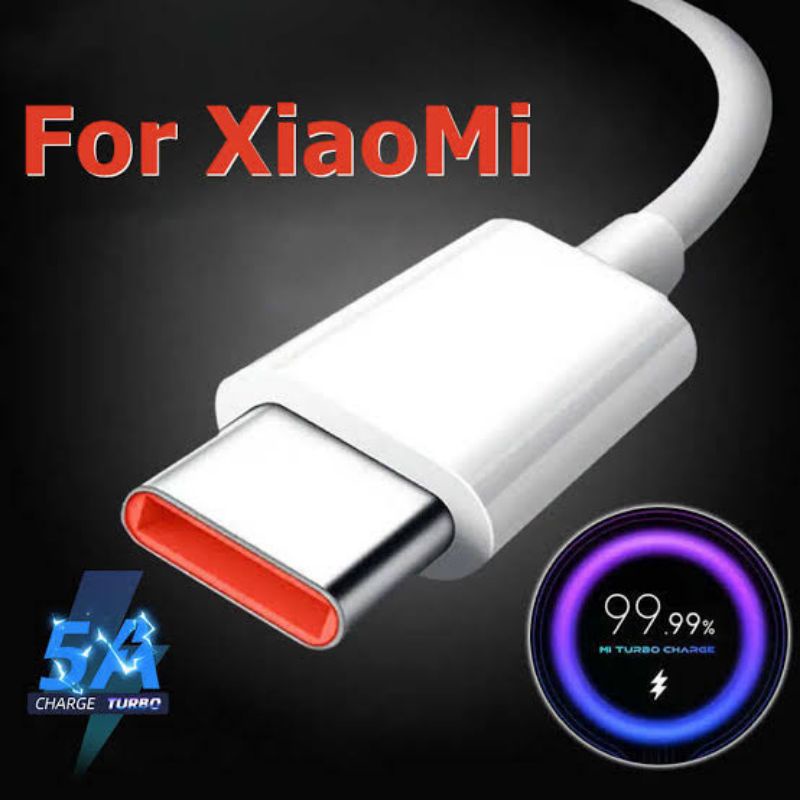 Kabel Data Ori Xiaomi Type C Turbo Charge 5A Redmi Note 9/ 9 pro/Note 10/10S/10 Pro/X3 Pro 27w 33w 55w