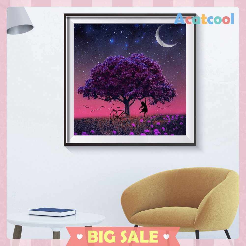 5D DIY Diamond Painting Tree Girl Full Drill Embroidery Cross Stitch Decor