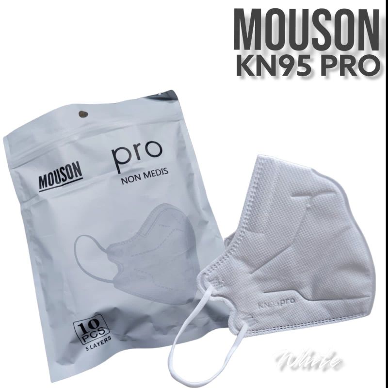 READY STOK MASKER KN95 KN MOUSON PRO WARNA PUTIH 5 PLY ISI 10