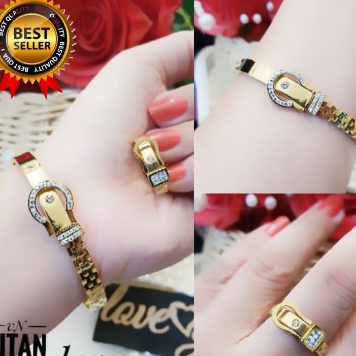 Titanium Set Gelang dan Cincin T280