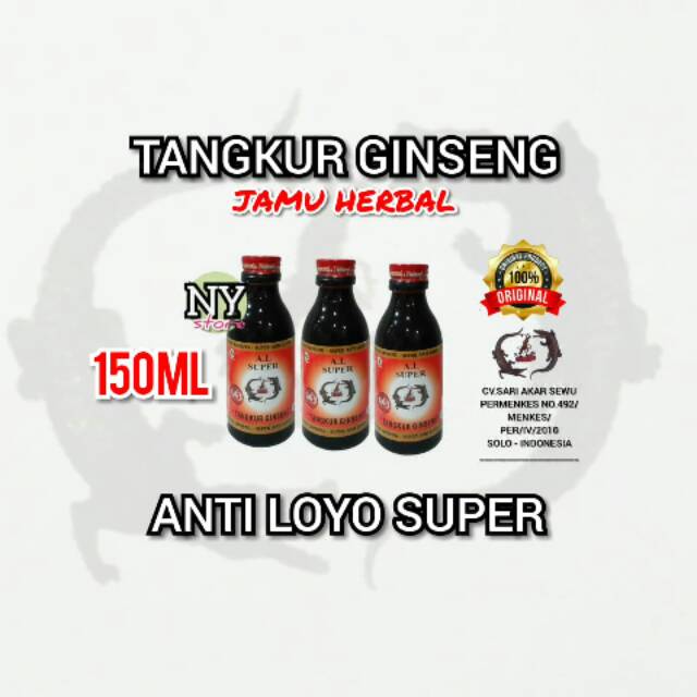 

JAMU HERBAL TANGKUR GINSENG ANTI LOYO SUPER (kemasan terbaru botol plastik)