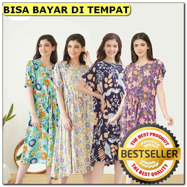 Baju Daster Wanita Kekinian V Neck Modern Dewasa Jumbo Lengan Pen VY488 Oriana Busui Collection - Br