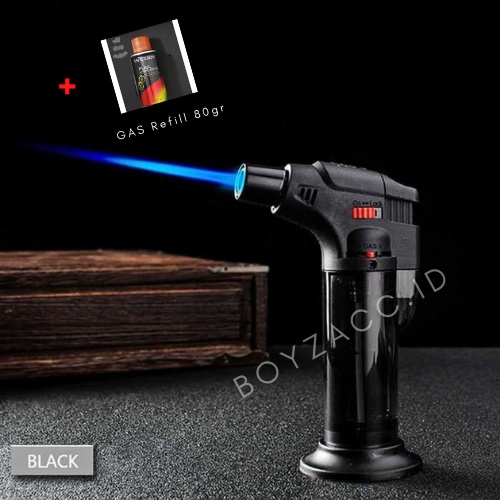 Korek Api Jumbo Blow Torch Jet Gas Butane Anti angin Survival matches TORCH FIRETRIC + Refill Gas 80