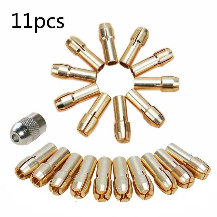 GROSIR_IJ Taffware Chuck Mata Bor Drill Brass Collet 11PCS