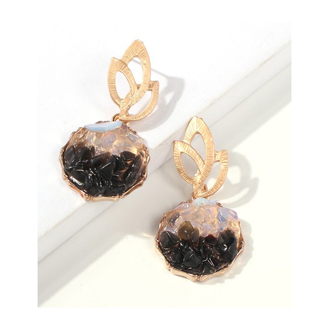 LRC Anting Fashion Alloy Resin Round Earrings D16737