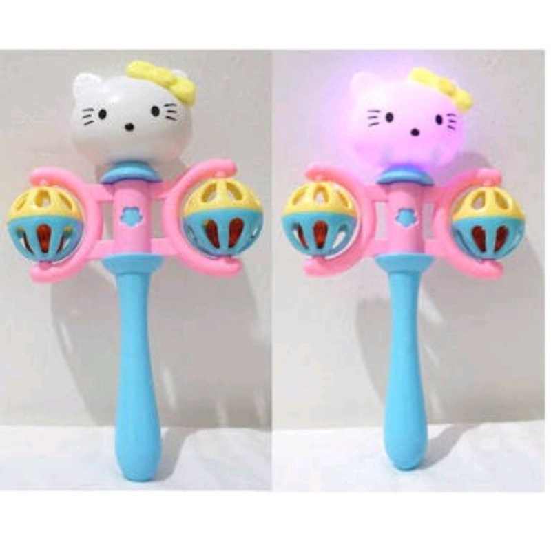 Kerincingan pagoda lolipop mainan bayi mainan krincingan Bola Bayi Krincingan anak murah-hello kitty krincing