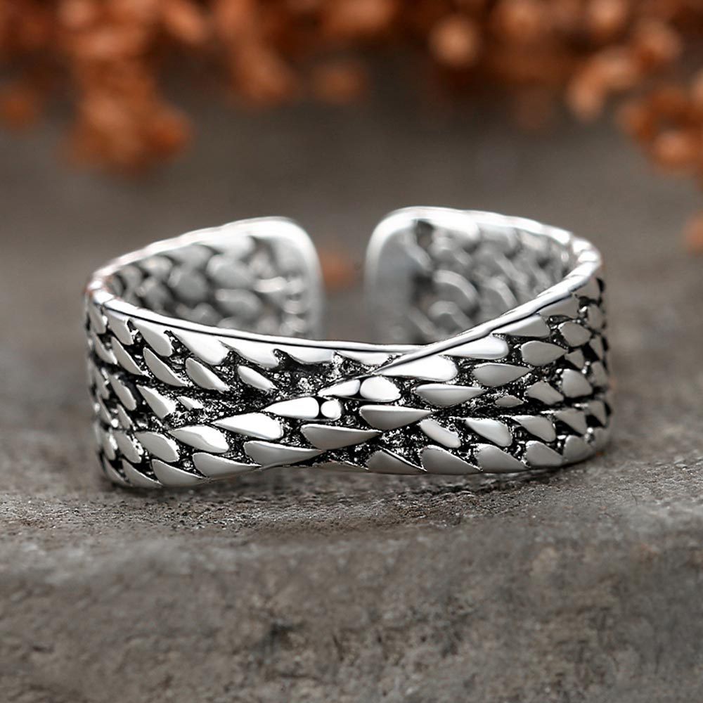 Cincin Bahan Sterling Silver 925 13 Gaya Retro Untuk Wanita