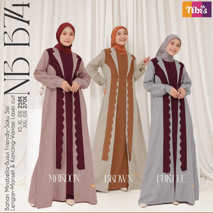 Nibras Gamis Nb B74 / Dress / Maxy / Fashion Muslim