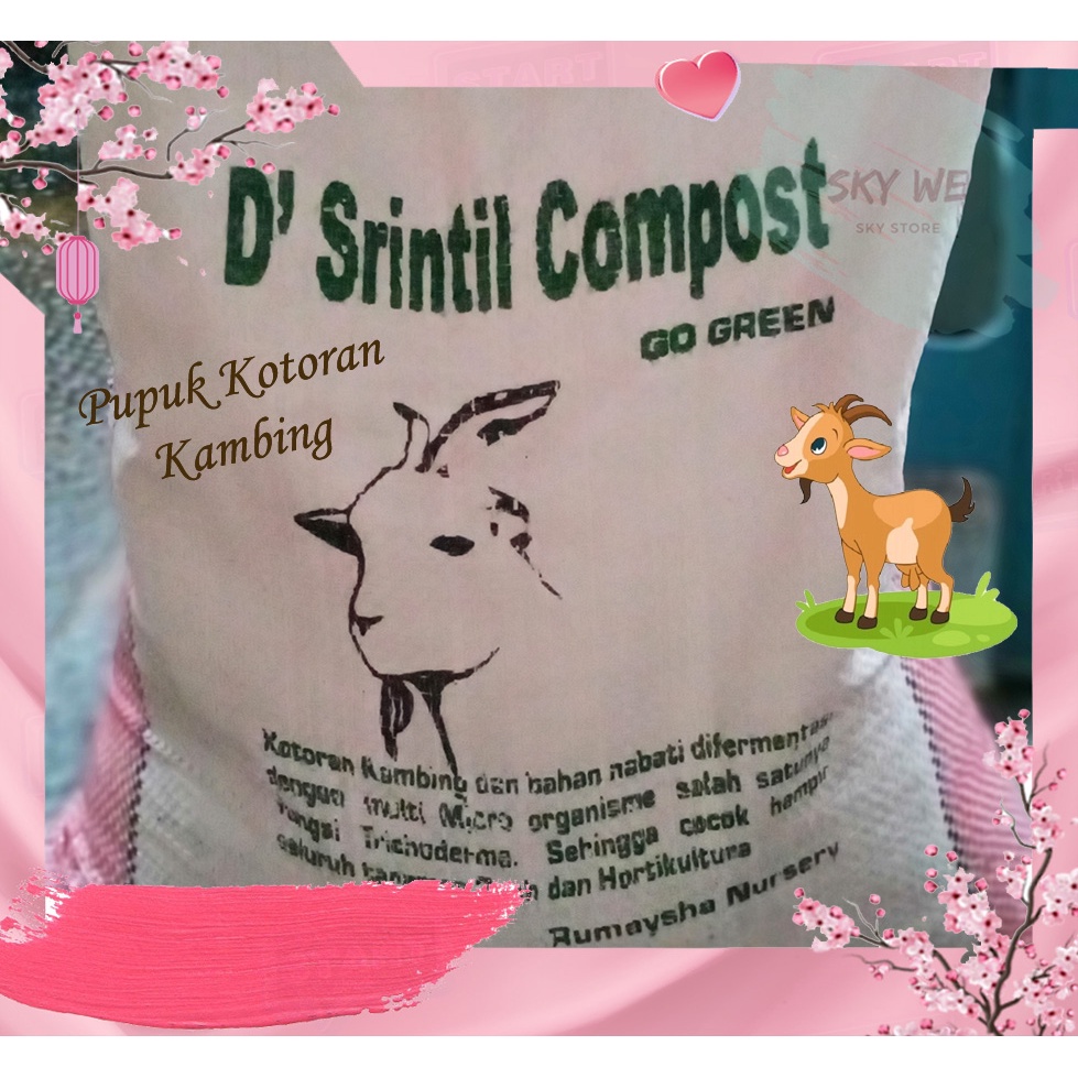 Pupuk Kohe / Pupuk Tai kambing / pupuk kotoran Kambing per pack 1,5 Kg