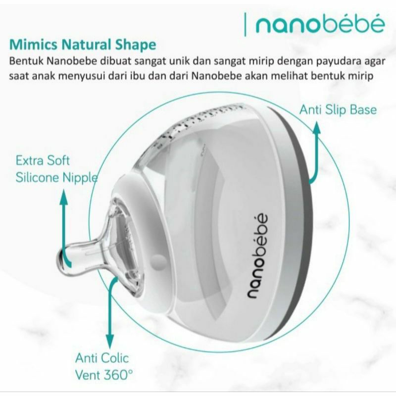 Nanobebe twinpack gray - botol susu