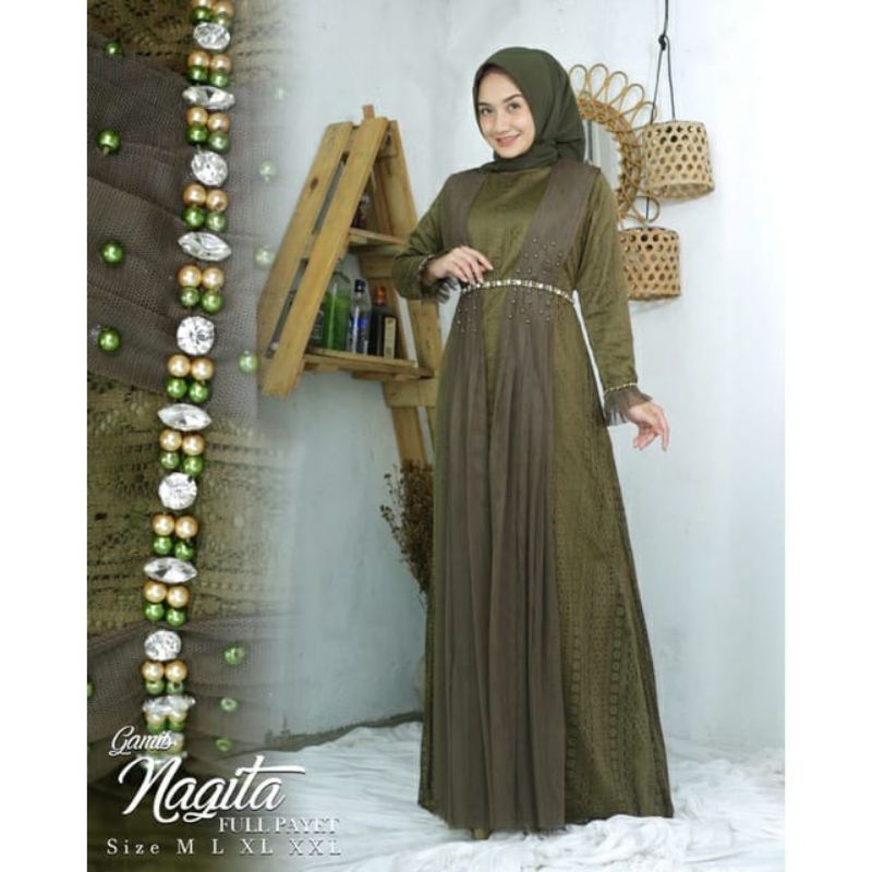 Fashion muslim gamis lebaran//Dresss kekinian//gamis pesta modern