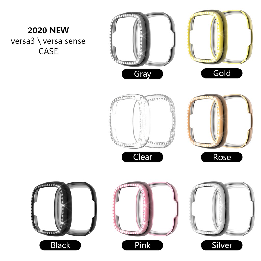 Bumper Case Smartwatch Fitbit Versa 3 Sense Aksen Berlian Imitasi