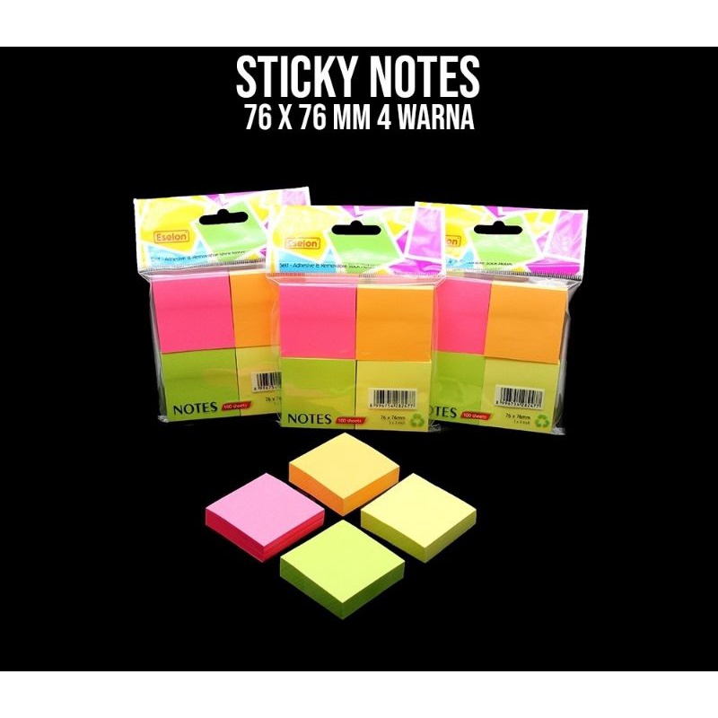 Sticky Notes kotak 1 warna eselon / Sticky Notes Eselon / Sticky Notes Polos 76*76mm