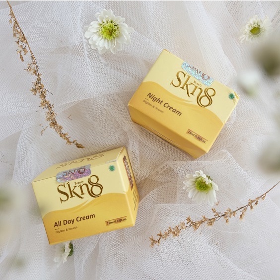PROMO SKN8 BEAUTY BRIGHTENING NIGHT CREAM (KRIM MALAM) & ALL DAY CREAM (KRIM SIANG) SKINCARE PROBIOT