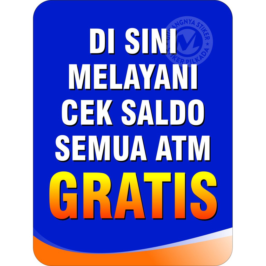 

STIKER VYNIL CEK SALDO GRATIS 15X20CM