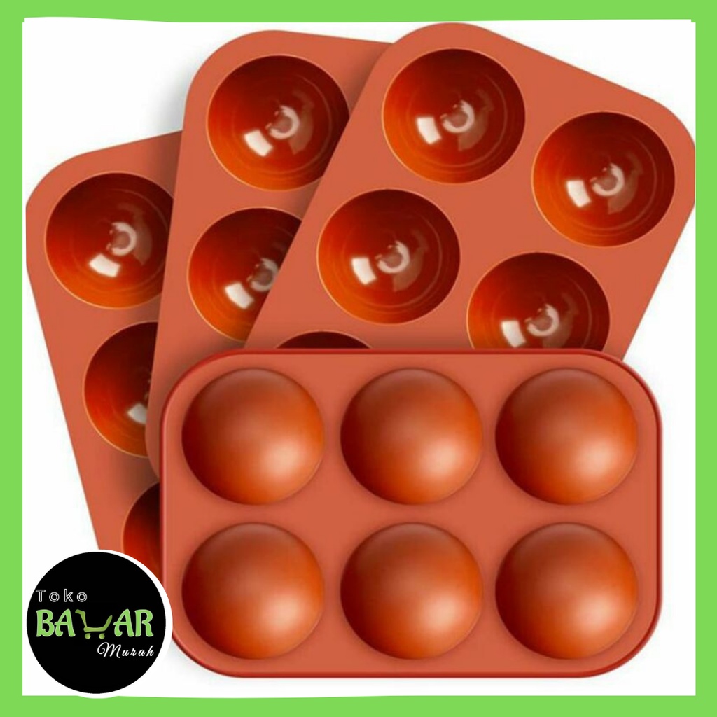 [READYYY] Cetakan Silikon Bulat 6 Lubang / Baking Mold Silicone / Cetakan Coklat 6 Lubang Bahan