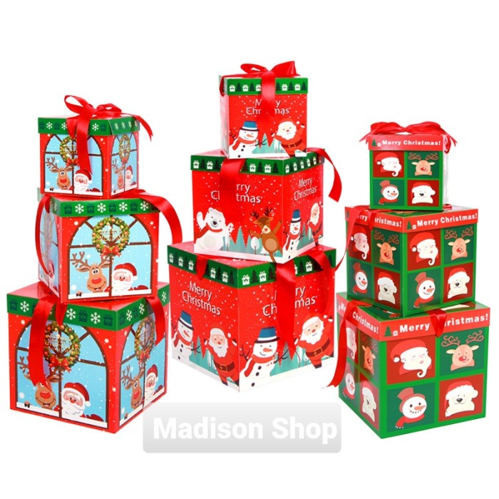 Box Kado Natal Set 3 Kardus Kotak Kado Natal Christmas Gift Box Murah HARGA GROSIR TERMURAH