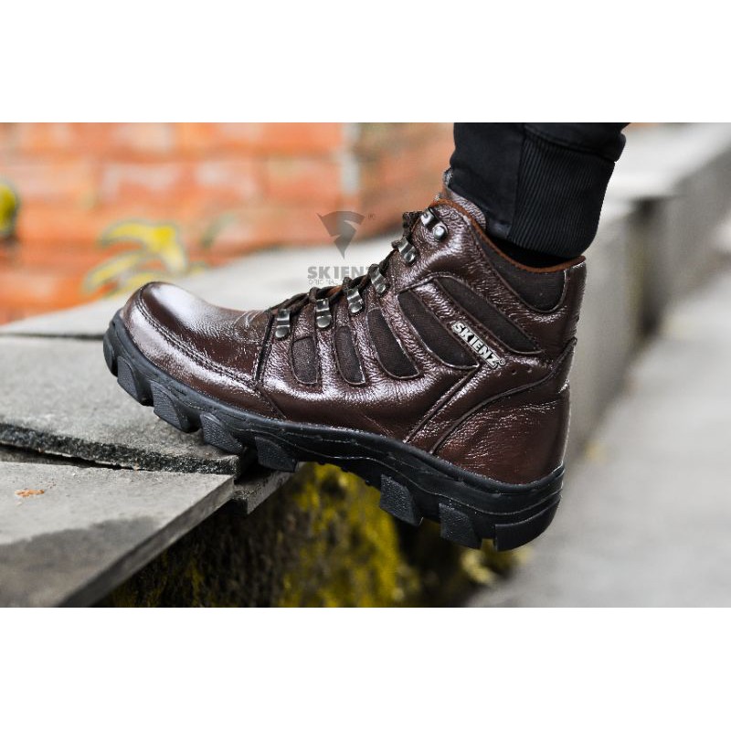 Sepatu Safety Boots Pria Skienz Welder Kulit Sapi Asli