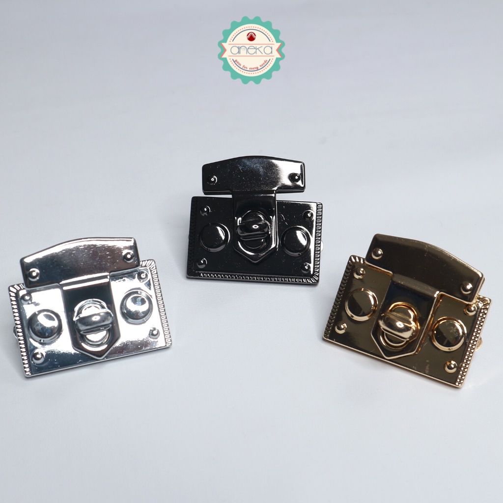 Kancing / Kunci Putar Besi Emas,Silver,Hitam - PCS