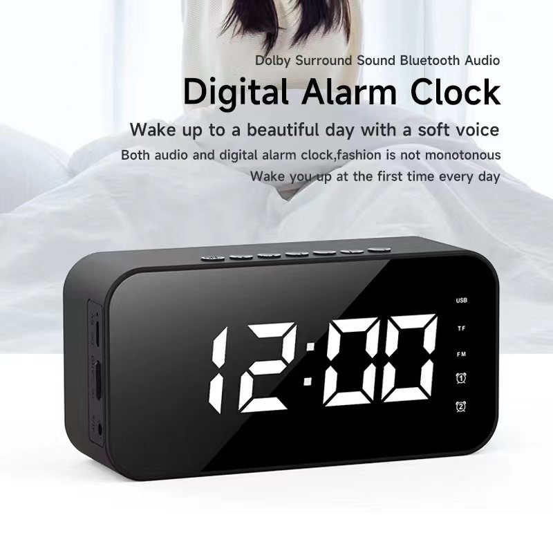 (HOT PROMOTE) AFS Speaker Bluetooth 5.0 Jam Alarm LED Display Ultra Bass Jam Alarm Clock LED Display Speaker Bluetooth Music Box Bluetooth Clock Bluetooth Digital Speaker - S20