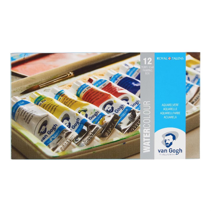 Van Gogh Watercolour Plastic Case Set with 12 Colours in 10ml Tube