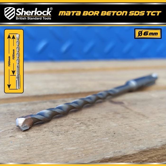 Mata Bor Beton SDS TCT 6 mm Original Sherlock Panjang 160 mm