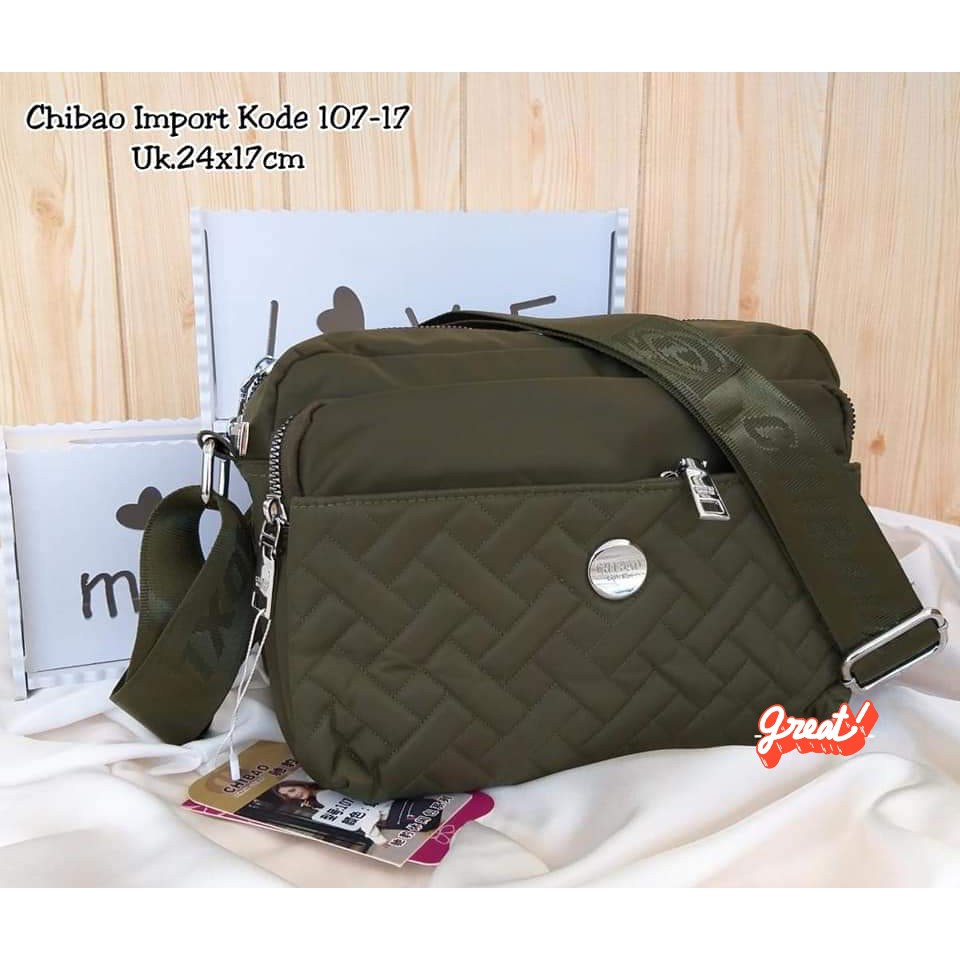 Tas Slempang Chibao 107-17 Size 25x18x10 cm TAS WANITA TAS SLEMPANG WANITA IMPORT TAS CHIBAO TERBARU