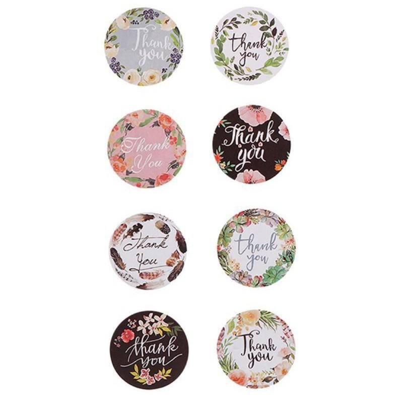 

SALE 100 PCS !!! Stiker Thank you 8 motif bunga