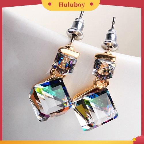 Hu Hu Hu Hu Hu Alat Bantu Pasang Kacamata♡ Anting Stud Liontin Bentuk Kubik Persegi Gaya Korea Untuk Wanita