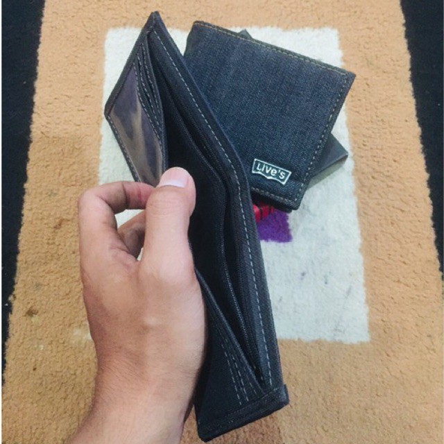 [AHLMN] Dompet lipat ptia bahan denim gratis dus murah meriah #dompet #dompetpria #dompetlipat