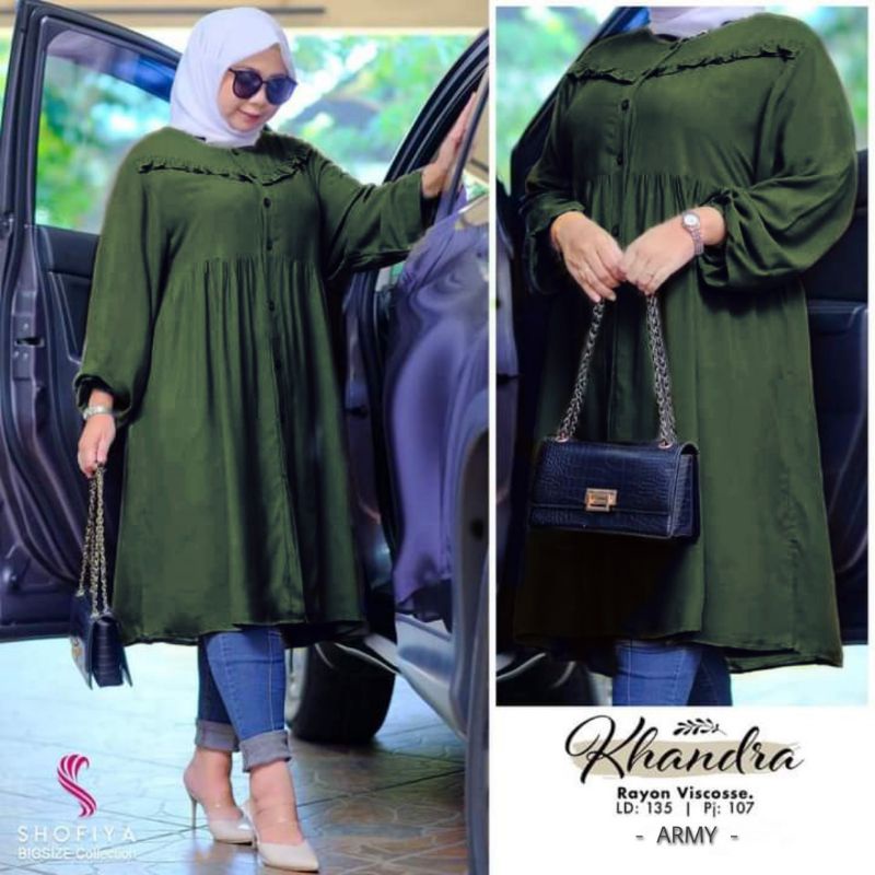 (NEW) BAJU TUNIK FASHION MUSLIM //KHANDRA BIG SIZE BY SHOFIYA SOLO