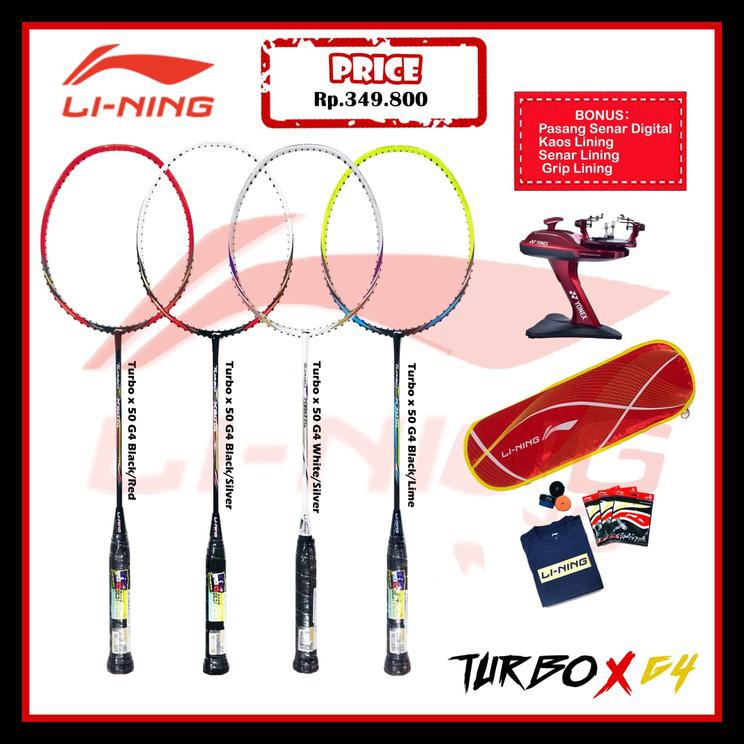 PROMO LINING TURBO X 50 60 70 80 GEN 4 G4 RAKET BADMINTON ORIGINAL