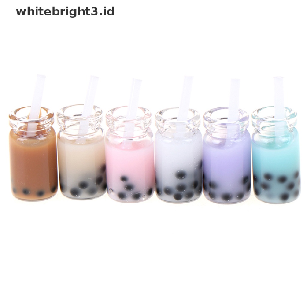 (whitebright3.id) 3pcs Miniatur Gelas milk tea Skala 1: 12 Untuk Dekorasi Rumah Boneka