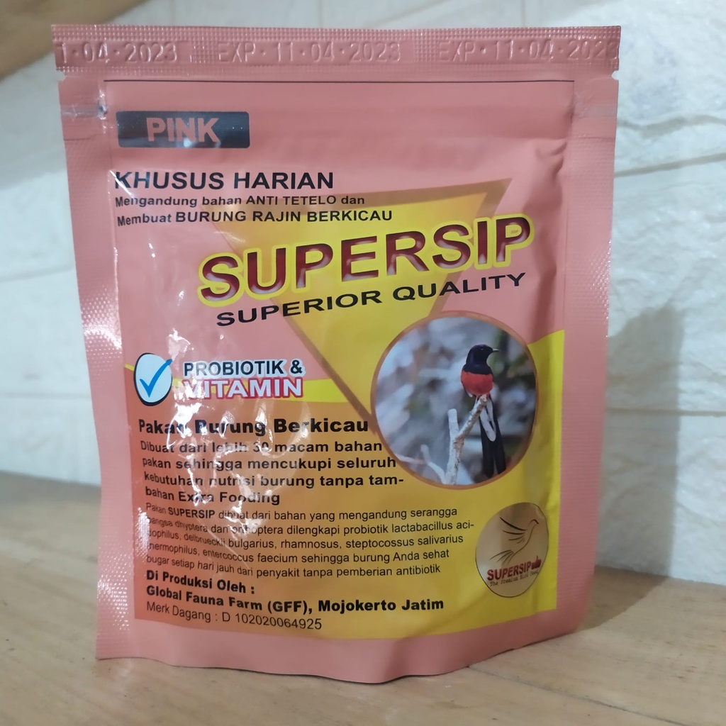 Supersip Pink voer harian burung murai batu kacer cendet tledekan