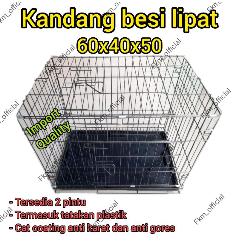 KANDANG BESI LIPAT KUCING/ANJING Size L