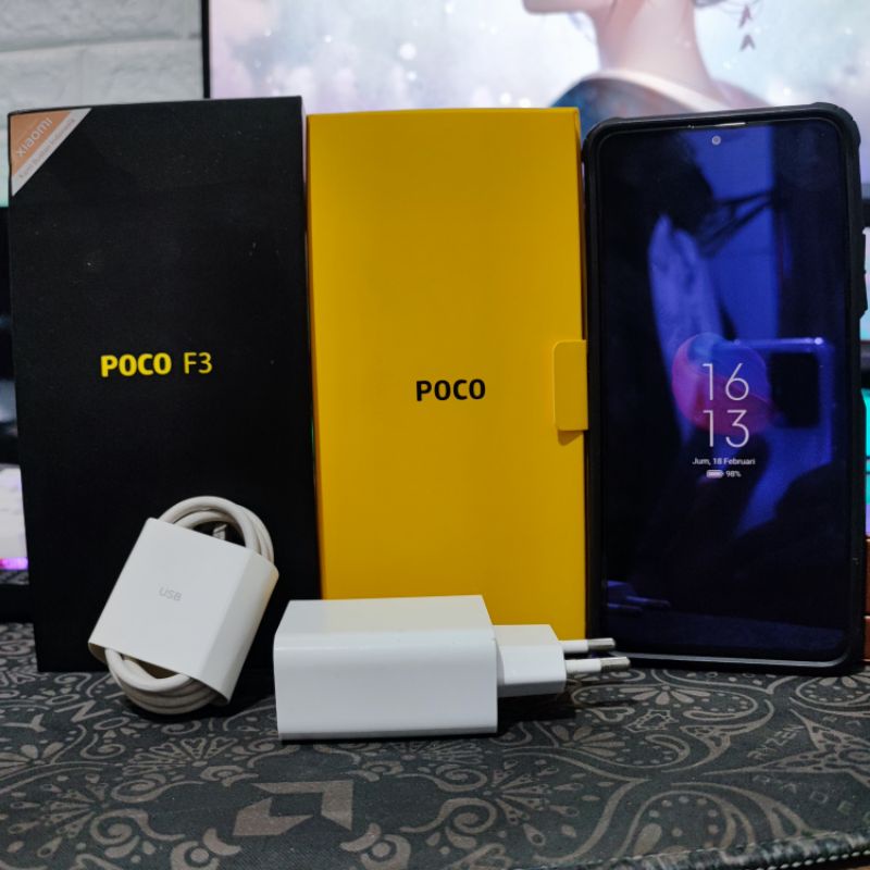 Poco F3 8/256 2nd / second / Bekas / like new / + case Ringke / Snapdragon 870 / Ram 8GB / Internal 