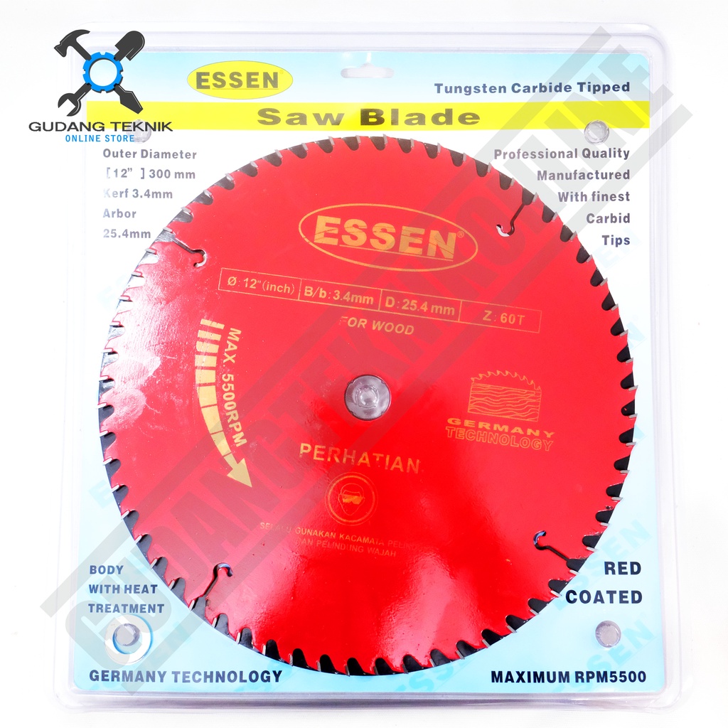 Mata Pisau KAYU Circular Saw ESSEN 12&quot; 40T 60T - Mata Gergaji Circle 12 Inch 40 60T Circular Saw Blade