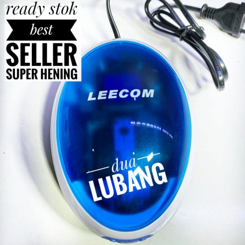 pompa Udara aquarium aerator leecom AU 315 2 lubang chanel super silent hening anti bising  berisik