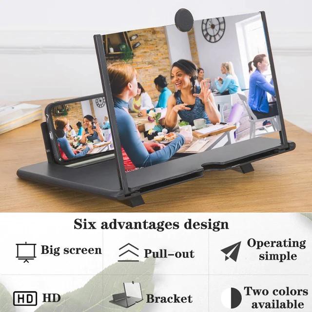 New 12 Inch 3D Mobile Phone Screen Magnifier HD Video Amplifier - Hitam ACC