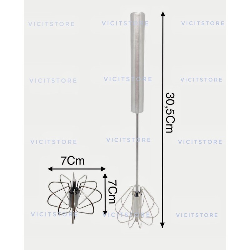 Kocokan Otomatis Dalgona 30cm / Kocokan Telur Stainless