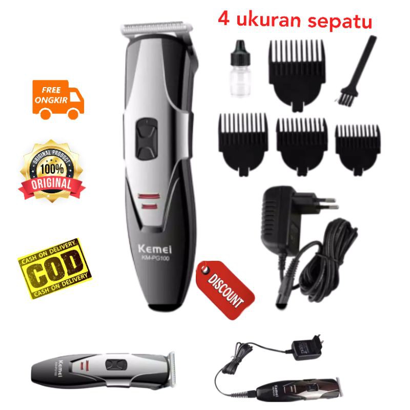 CUKURAN RAMBUT KEMEI KM PG100 ALAT MESIN CUKUR RAMBUT CAS DAN CHARGE HAIR CLIPPER YANG MURAH