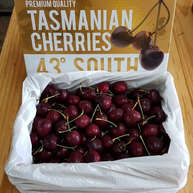 Promo Buah cherry tasmania import 2kg ceri segar fresh fruit 43 degree south