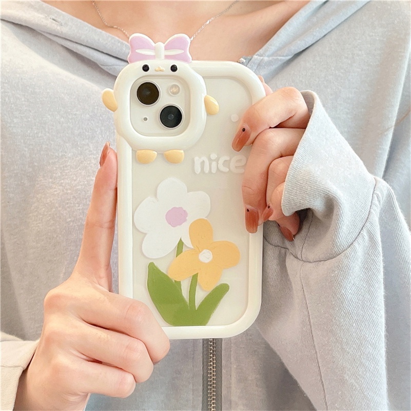 Soft Case Silikon TPU Transparan Motif Bunga Untuk Compatible for iPhone 14 13 12 11 Pro Max X Xr Xs Max iPhone 8 7 6 6s Plus Summer Flower Phone Case Clear Silicone Anti-Scratch Handphone Soft Case Shockproof Soft TPU Back Cover