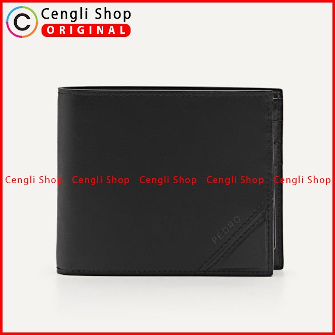 DOMPET KULIT PRIA PEDRO ORIGINAL BRANDED HITAM PM053