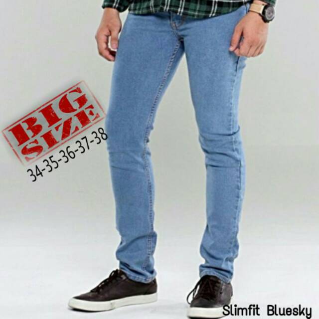 Celana jeans pria / jeans big size / jeans ukuran jumbo size 35 36 37 38