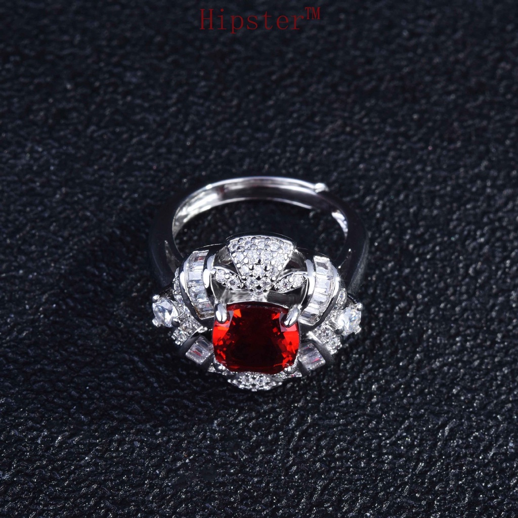 New Luxury Ruby Ring Opening Female