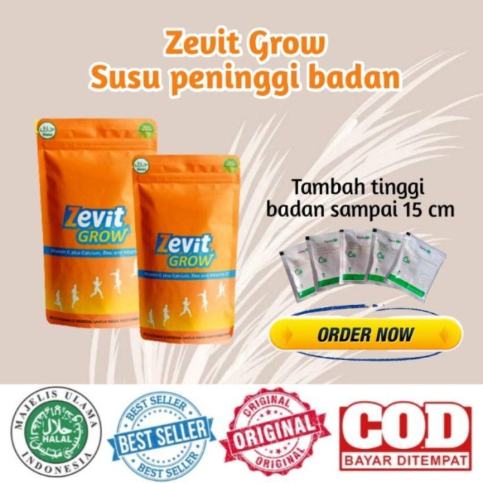 

Zevit grow susu / peninggi badan original / susu penambah tinggi badan
