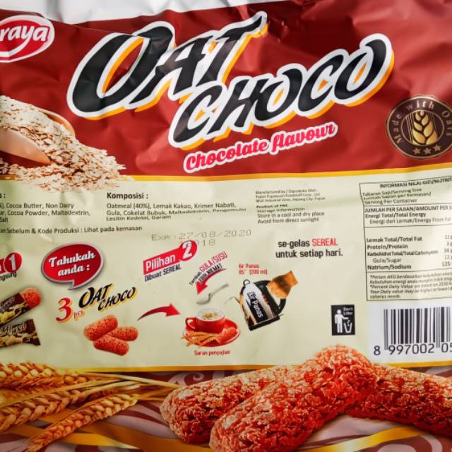 

Oat choco sereal rasa coklat, 1 pack isi 40pcs