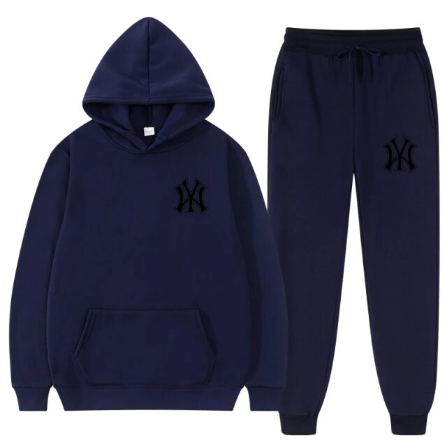 Setelan Jumper Hoodie Logo NY &amp; Celana Jogger Panjang ( Pria &amp; Wanita )